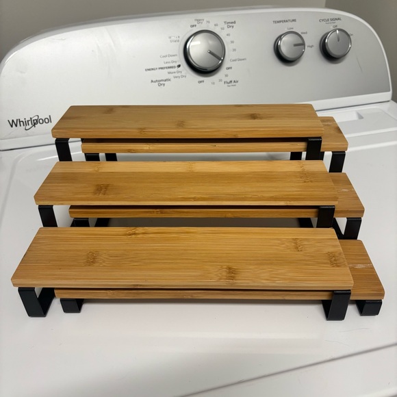 Bamboo and Black Shelf Organizer - Picture 4 of 6